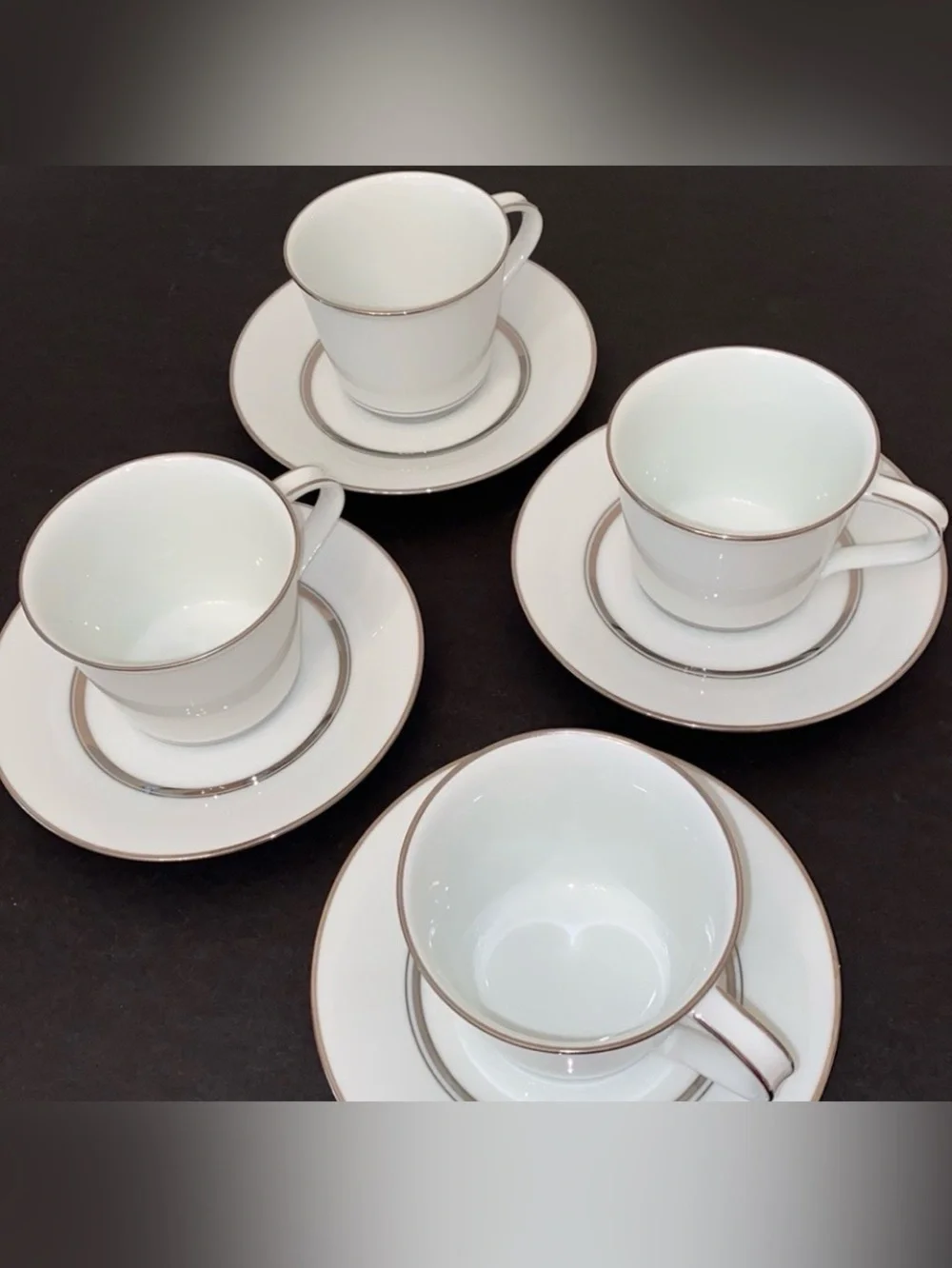 Noritake Galaxy 6527 China Cup & Saucer Set of Four (4) Vintage